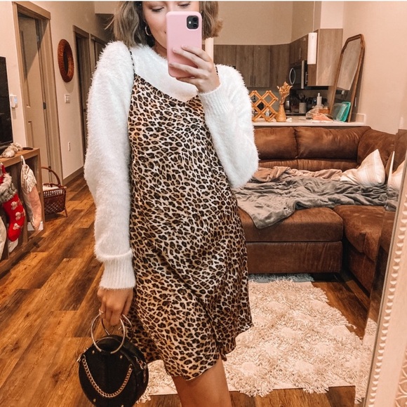 Vintage Satin Leopard Mini Slip Dress - Picture 2 of 4